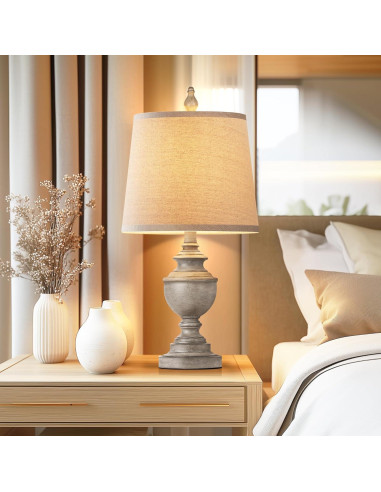 Juego de 2 Lámparas de Mesa Retro PARTPHONER Gris Antiguo