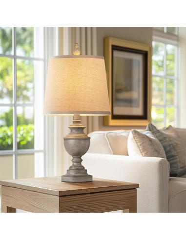 Juego de 2 Lámparas de Mesa Retro PARTPHONER Gris Antiguo