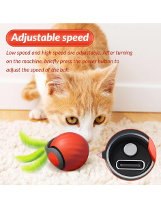 Juguete Interactivo para Gatos Speedy Tail 2.0, Bola Rodante Automática 2