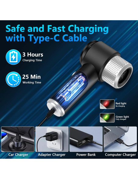 Aspiradora de Mano Libershine L135 15000Pa Inalámbrica Portátil