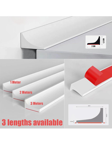 Umbral de Ducha de Silicona WSIWZAI 1 Metro Blanco