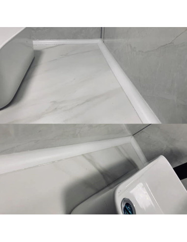 Umbral de Ducha de Silicona WSIWZAI 1 Metro Blanco