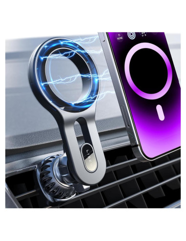 Soporte Magnético para Coche LISEN MagSafe iPhone 16 Negro