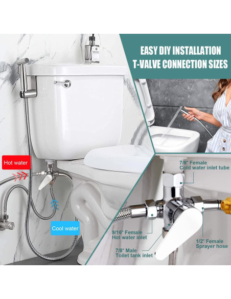 Rociador de Bidet de Mano Pugrwei BDA-1 Acero Inoxidable