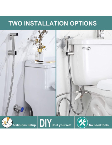 Rociador de Bidet de Mano Pugrwei BDA-1 Acero Inoxidable