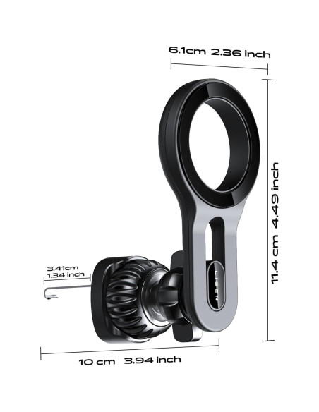 Soporte Magnético para Coche LISEN MagSafe iPhone 16 Negro