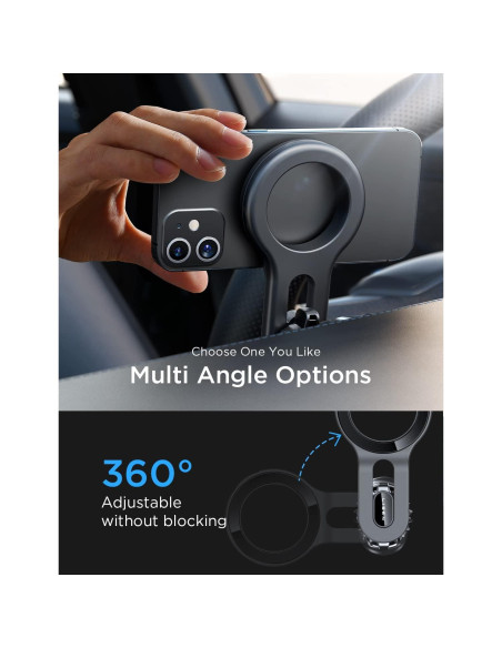 Soporte Magnético para Coche LISEN MagSafe iPhone 16 Negro