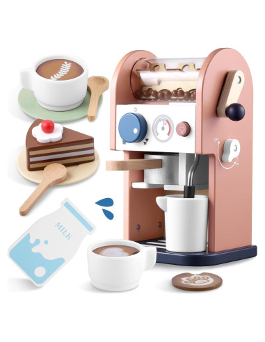 Juguete de Cafetera de Madera GAGAKU 15 Piezas para Niños