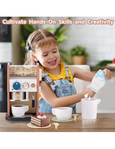 Juguete de Cafetera de Madera GAGAKU 15 Piezas para Niños