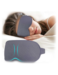 Máscara de Sueño 3D Halenmou Gris - Bloqueo Total de Luz
