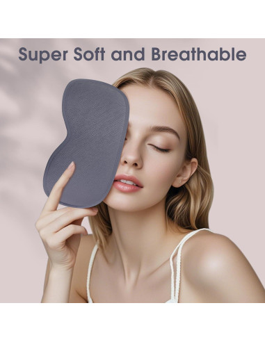 Máscara de Sueño 3D Halenmou Gris - Bloqueo Total de Luz