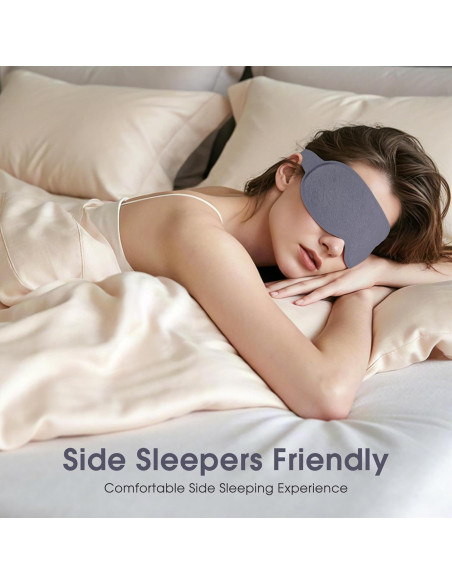 Máscara de Sueño 3D Halenmou Gris - Bloqueo Total de Luz