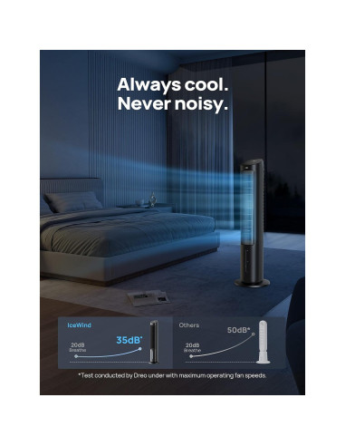 Ventilador Torre Dreo IceWind 55W Oscilante 80 Control Remoto