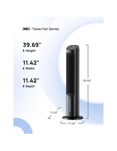 Ventilador Torre Dreo IceWind 55W Oscilante 80 Control Remoto