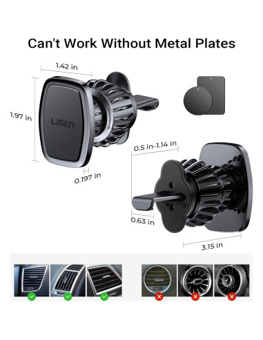 Soporte Magnético para Teléfono LISEN para Auto - Clip Mejorado