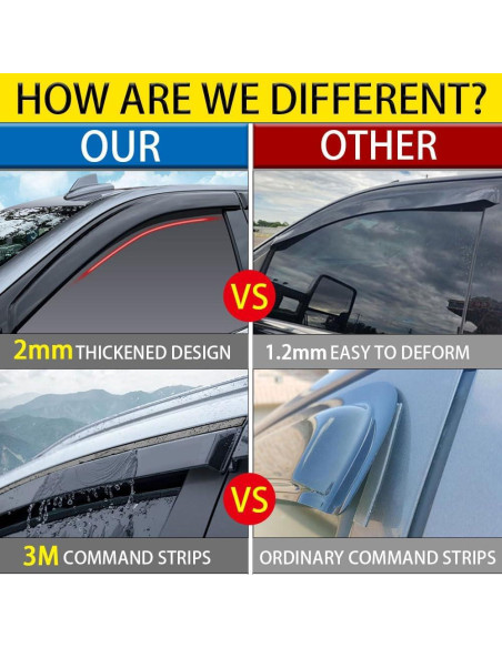 Deflectores de Lluvia Adhesivos LETINGFAR para Chevy Tahoe 2007-2014