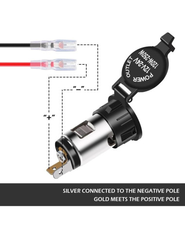 Toma de Encendedor de Cigarrillos IHOTDER 12V con Cubierta Impermeable