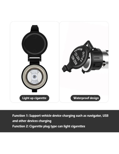 Toma de Encendedor de Cigarrillos IHOTDER 12V con Cubierta Impermeable