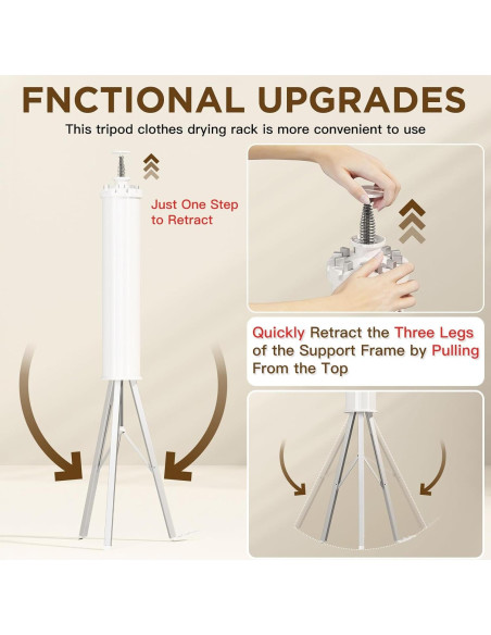 Secador de Ropa Plegable Dancrul, 12 Varillas, 20.41 kg