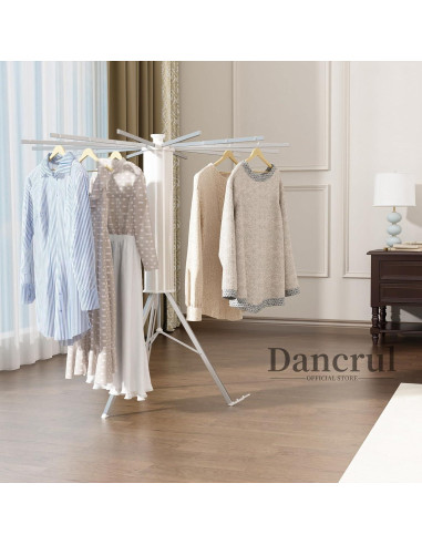 Secador de Ropa Plegable Dancrul, 12 Varillas, 20.41 kg
