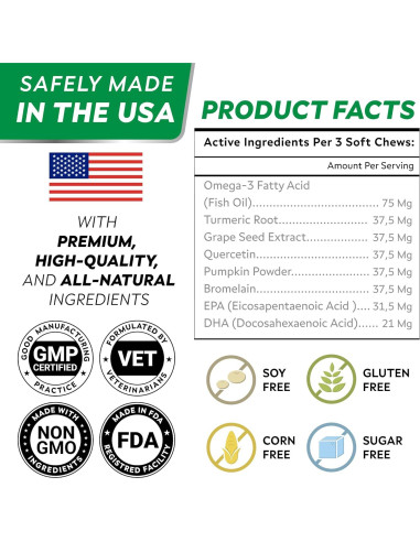 Masticables Alivio Alergias Perros StrellaLab 180 Ct Omega 3