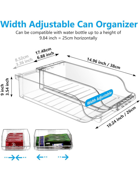Organizador de Latas Ajustable para Refrigerador - 20 Latas - 315ml/355ml