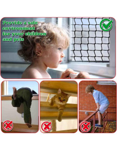 Red de Seguridad para Niños y Mascotas ATswzyzz 1.01m x 3.00m 2