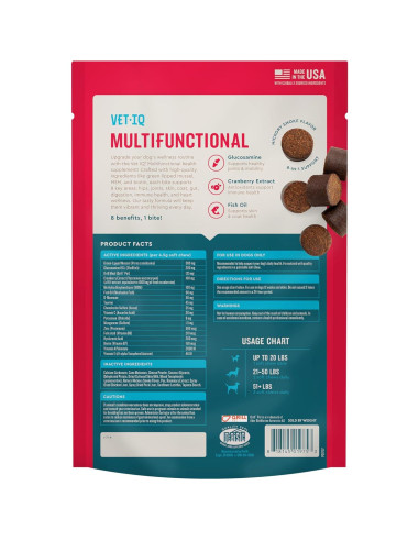 VetIQ Suplemento Masticable 5-en-Uno para Perros 60 Unidades