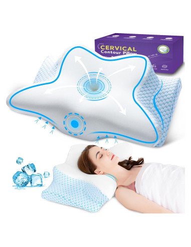 Almohada Cervical Iwacool Reina Espuma Viscoelástica Refrigerante