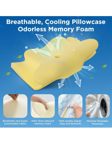 Almohada Cervical Iwacool Reina Espuma Viscoelástica Refrigerante