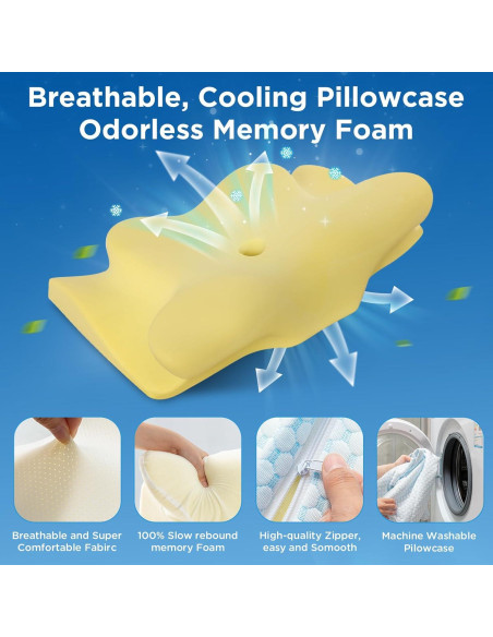 Almohada Cervical Iwacool Reina Espuma Viscoelástica Refrigerante