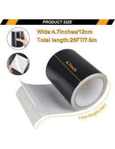 Cinta de Reparación de Toldos Succulentlovers 12cm x 7.6m Negra 2