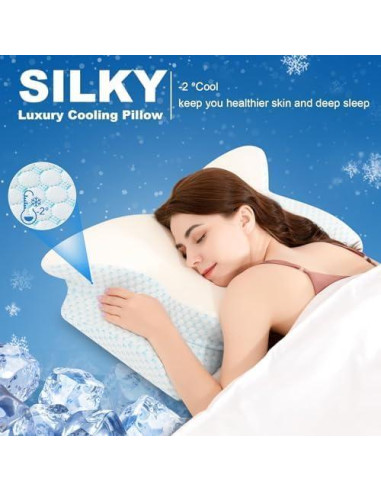 Almohada Cervical Iwacool Reina Espuma Viscoelástica Refrigerante