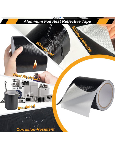 Cinta de Reparación de Toldos Succulentlovers 12cm x 7.6m Negra