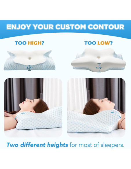 Almohada Cervical Iwacool Reina Espuma Viscoelástica Refrigerante