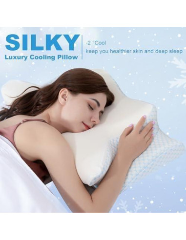 Almohada Cervical Iwacool Reina Espuma Viscoelástica Refrigerante