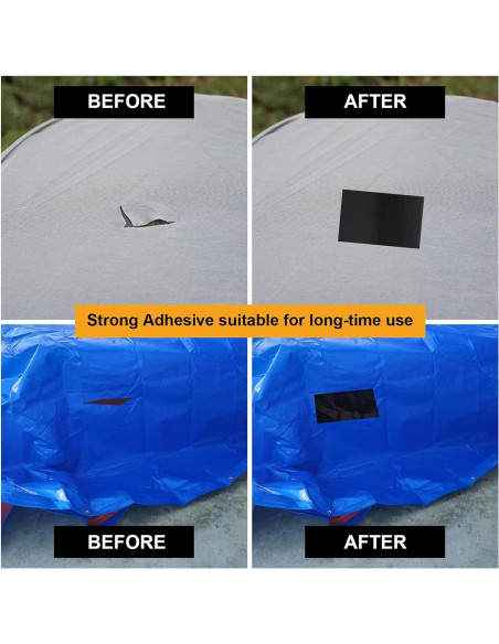 Cinta de Reparación de Toldos Succulentlovers 12cm x 7.6m Negra