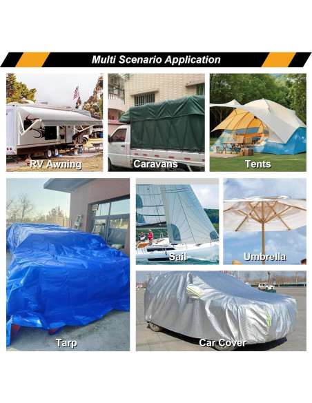 Cinta de Reparación de Toldos Succulentlovers 12cm x 7.6m Negra