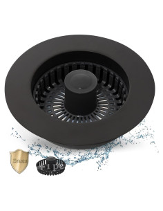 Colador de desagüe de fregadero Anlige 3 en 1 negro