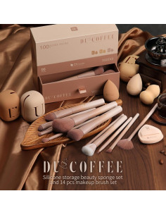 Set de Pinceles de Maquillaje DUcare 14 Piezas con Esponjas 2