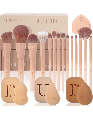Set de Pinceles de Maquillaje DUcare 14 Piezas con Esponjas