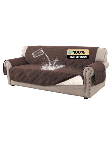 Cubierta de Sofá XL Impermeable PrinceDeco Marrón Antideslizante