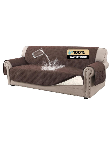 Cubierta de Sofá XL Impermeable PrinceDeco Marrón Antideslizante