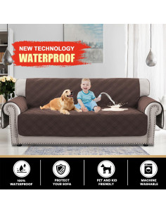 Cubierta de Sofá XL Impermeable PrinceDeco Marrón Antideslizante 2