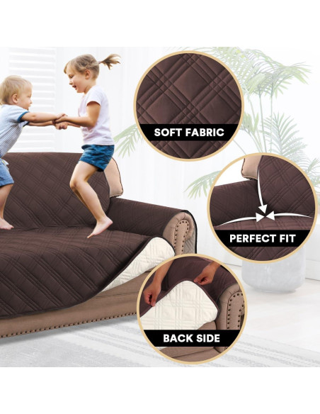 Cubierta de Sofá XL Impermeable PrinceDeco Marrón Antideslizante