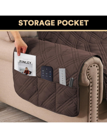 Cubierta de Sofá XL Impermeable PrinceDeco Marrón Antideslizante