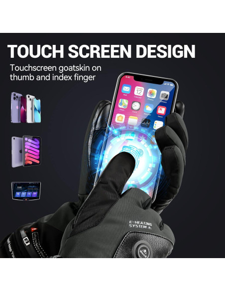 Guantes Calentados iHood para Hombre y Mujer, Impermeables, Táctiles