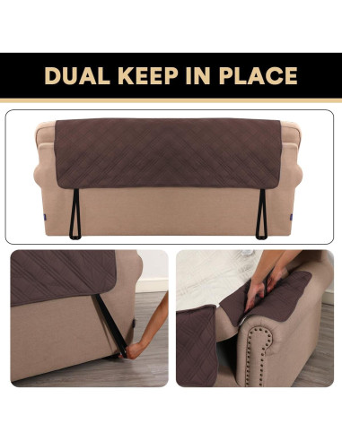 Cubierta de Sofá XL Impermeable PrinceDeco Marrón Antideslizante