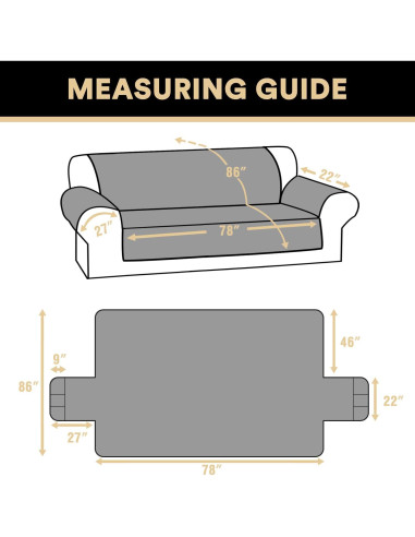 Cubierta de Sofá XL Impermeable PrinceDeco Marrón Antideslizante