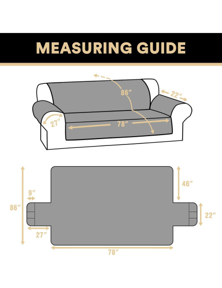Cubierta de Sofá XL Impermeable PrinceDeco Marrón Antideslizante